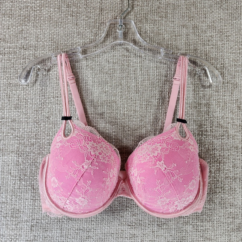 Victorias Secret Sexy Little Things Bra Womens 38D Pink Lace Underwire Molded